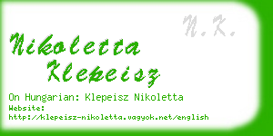 nikoletta klepeisz business card